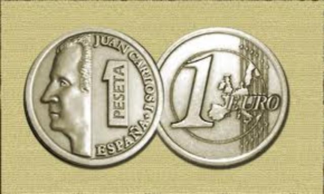 El euro sustituye a la peseta