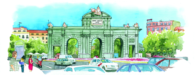 La asimétrica Puerta de Alcalá
