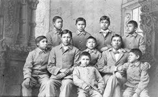 Federal government forces Native-American children to speak English