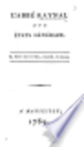 Parution de L' abbé Raynal aux États Généraux