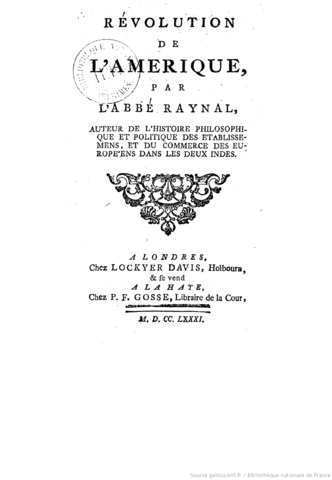 Parution de "Révolution d'Amérique"