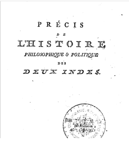 Parution du Précis de l'Histoire philosophique