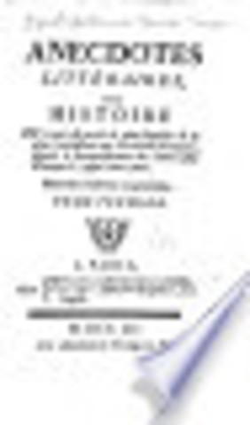 Publication des Anecdotes littéraires