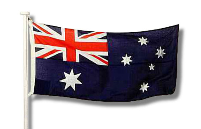 The union Jack continued to be the australian flag over the old australian red and blue design