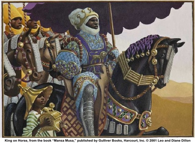 Mali Empire reaches its height in Africa under King Mansa Musa