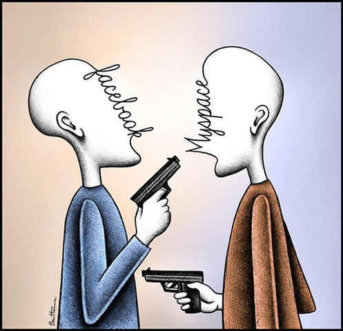 Facebook sube, MySpace baja