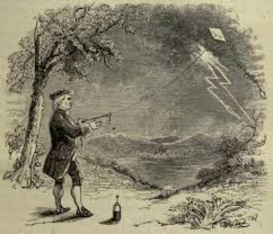 Ben Franklin Discovers lighting is Electricity