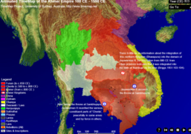 Jayavarman II founds the Angkor/Khmer Empire