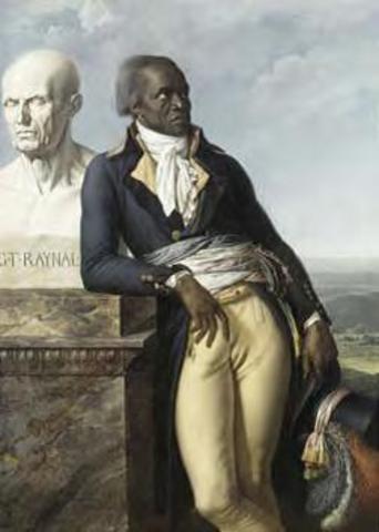 Portrait de Jean-Baptiste Belley accoudé au buste de Raynal