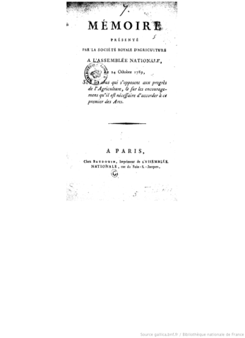Société Royale d'agriculture de Paris