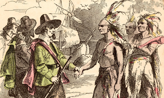 Native Americans meet the Pilgrams