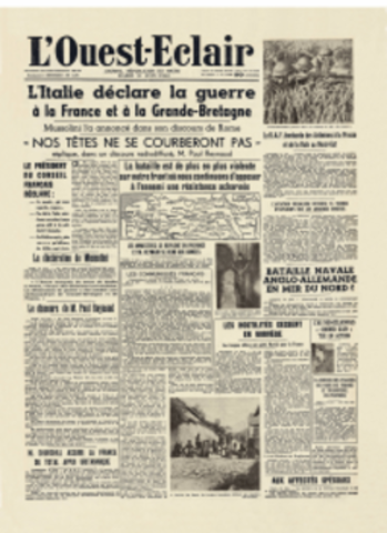 L'Italie déclare la guerre à la France