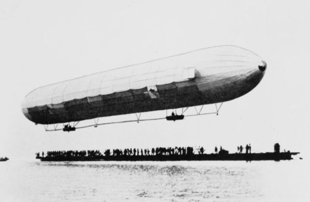 The first mass air travel