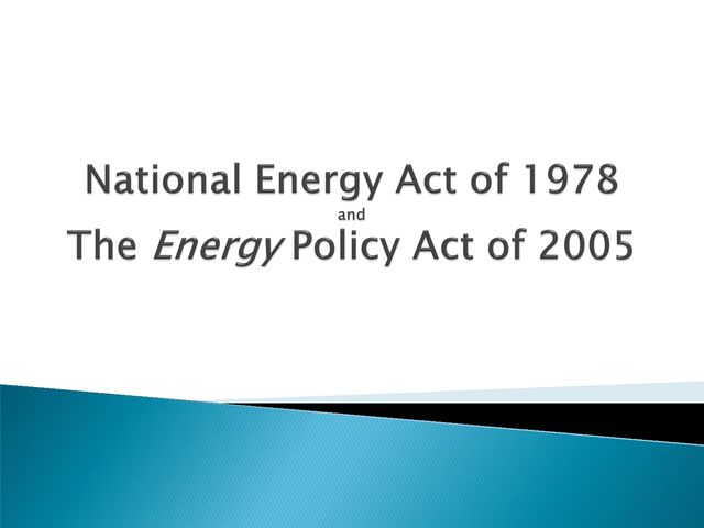 national enegry conservation act
