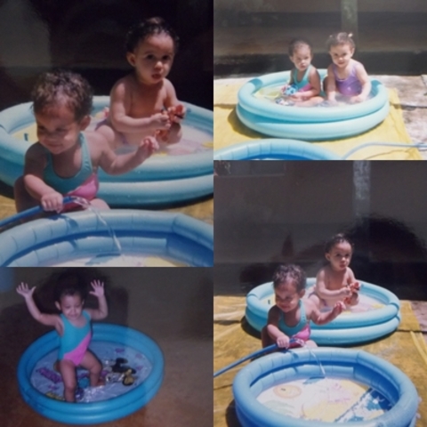 Minha primeira social na piscina!!