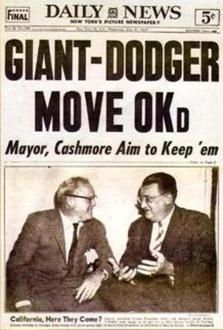 Dodgers and Giants Move to California