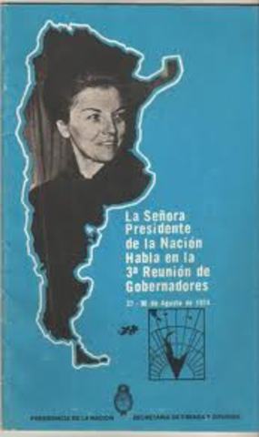 Peron dies. His wife, Isabel, who had been vice president became the president