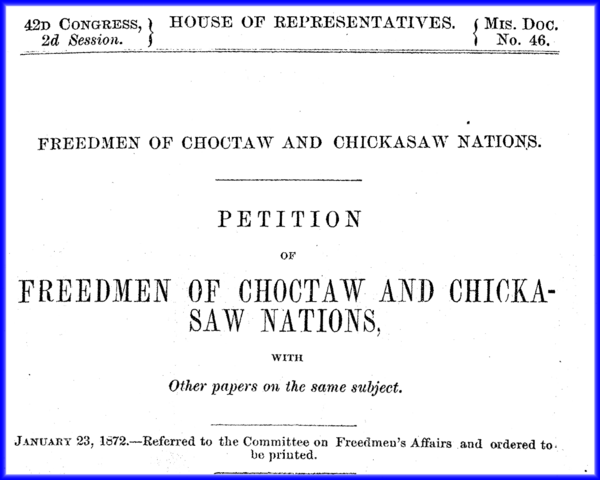 Freedmen Petition US Congress