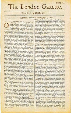 first newpaper (London Gazette)