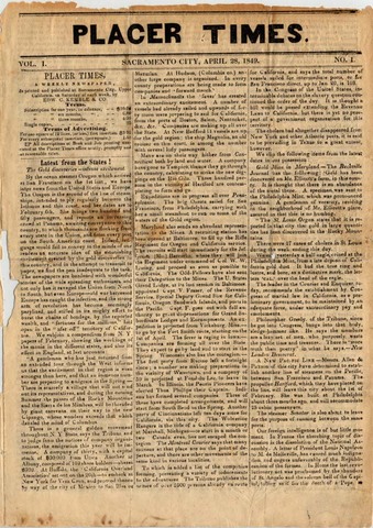 the first newspaper in California www.chssc.org/timeline.html