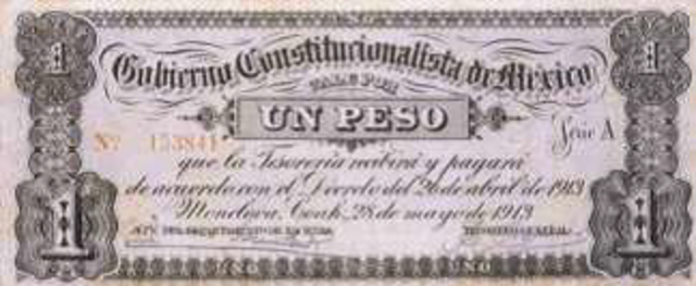 El billete durante la Revolución de 1910