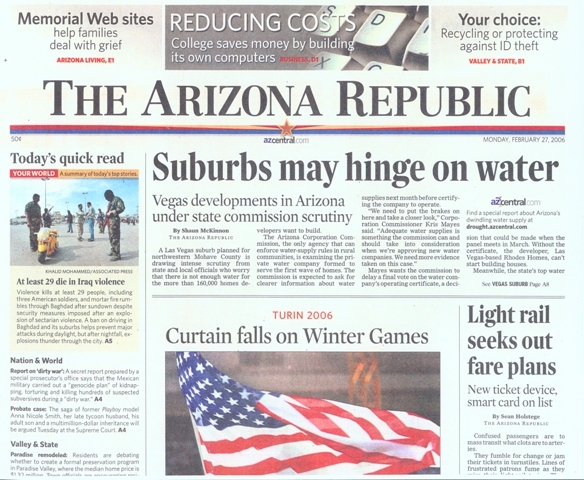 When Arizona Republic was Founded www.newseum.org