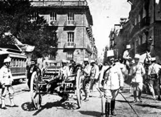 Asentamiento de las fuerzas constitucionales.