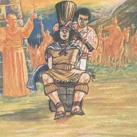 Ejecucion del Inca Atahualpa por orden de Pizarro