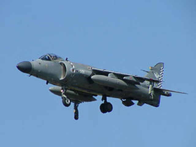 The Sea Harrier is put into action