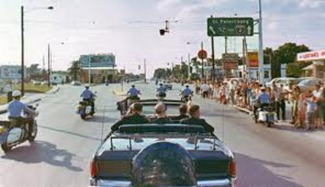 Motorcade leaves airport 11:55a.m.