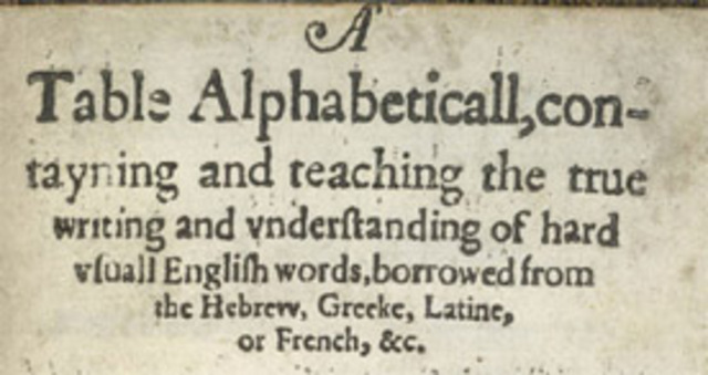 First English dictionary printed