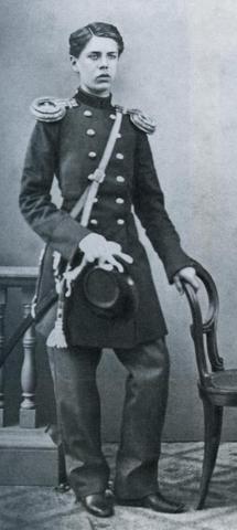 Three years later Modest entered the Cadet School of the Guards. Music remained important to him, and at his father's expense he published his first piece, Porte Enseigne Polka for the piano.