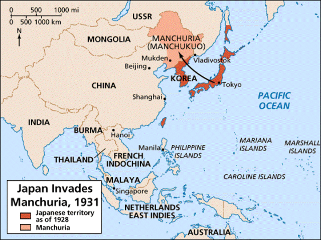 Japan invades Manchuria.