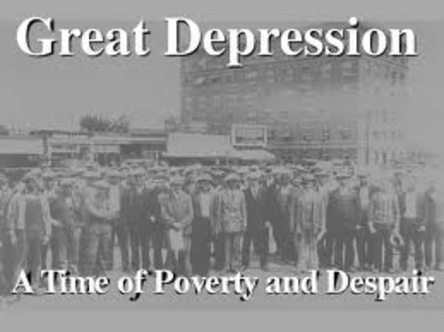 The Great Depression begins with the stock market crash