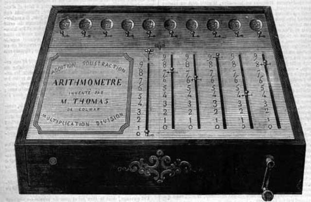 First mass-produced calculating machine.