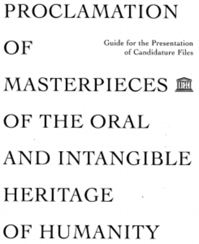 Les proclamations de chefs d’œuvre