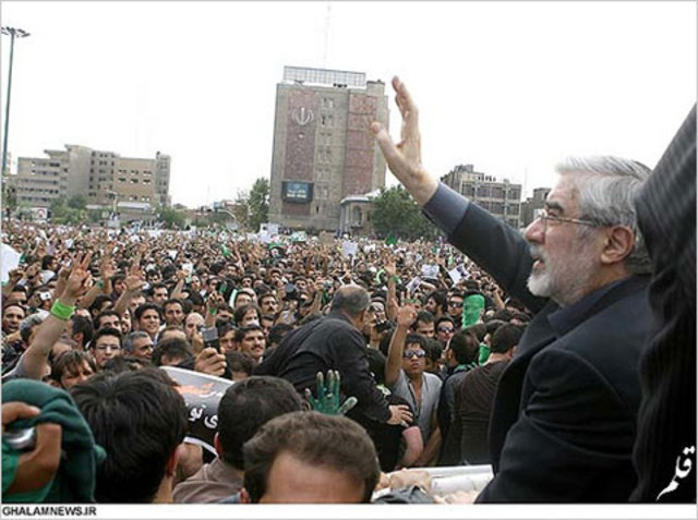 Mousavi holds a rally of approximately  2 million in Tehran's Freedom Square