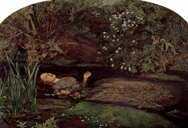 John Everett Millais paints 'Ophelia'