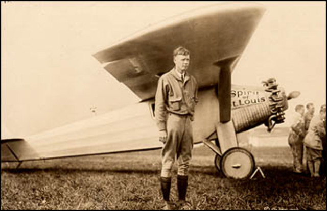 Lindbergh begins his transatlantic flight
