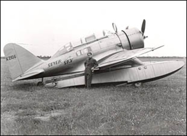 Test flight of Seversky's first airplane, the SEV-3.