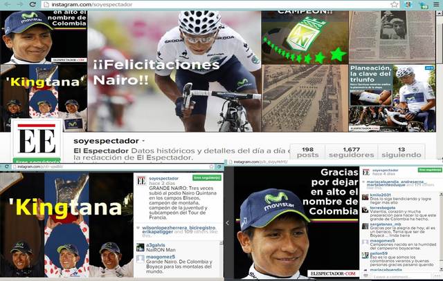 Cubrimiento en Instagram por el espectador