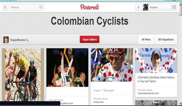Cubrimiento de Nairo Quintana en Pinterest