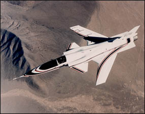Grumman develops the forward-swept wing X-29.
