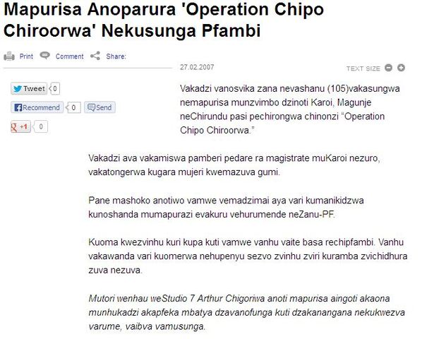 Operation Chipo Chiroorwa "Chipo Get Married"
