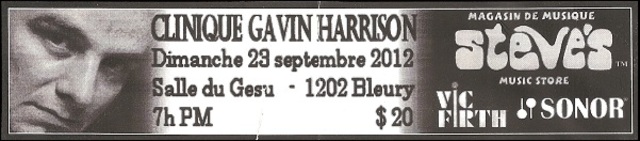 Gavin Harrison Clinique 23SEPT2012