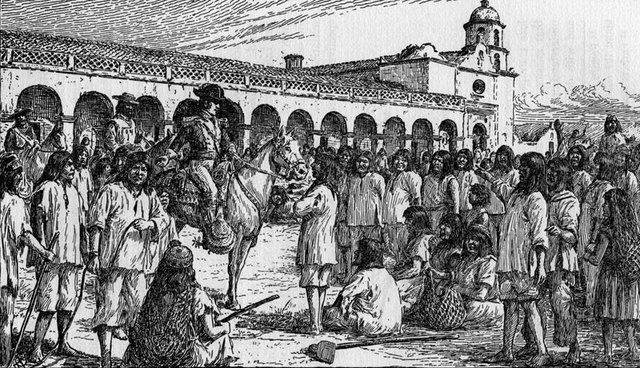 Indians plan an uprising at the mission San Gabriel
