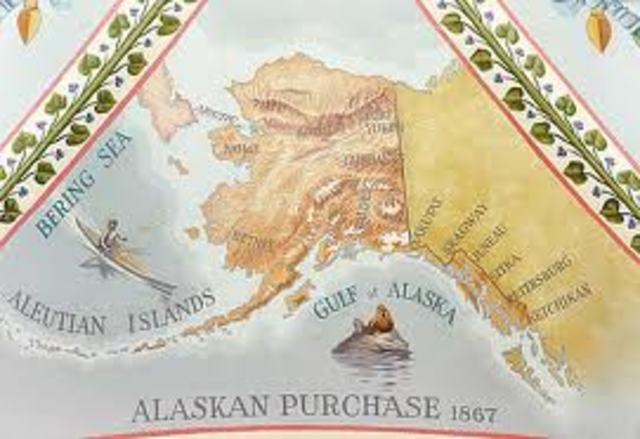 U.S. buys Alaska from Russia