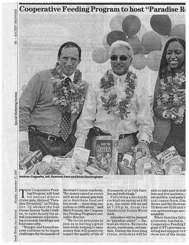 Sun-Sentinel "Cooperative Feeding Program to host "Paradise Revisited" Gala"