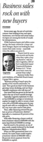 South Florida Business Journal "Business sales rock on with new buyers"