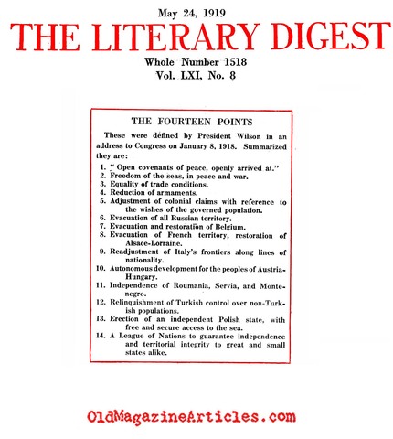 Wilson's "Fourteen Points"